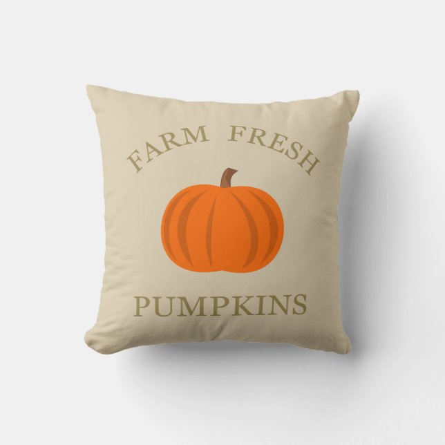 farm fresh pumpkin throw pillow (Front)