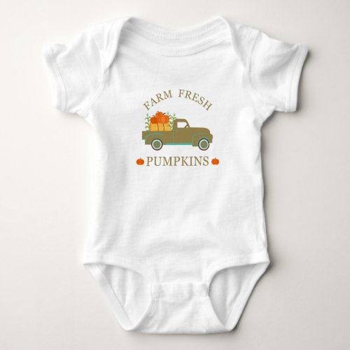 farm fresh pumpkins baby bodysuit