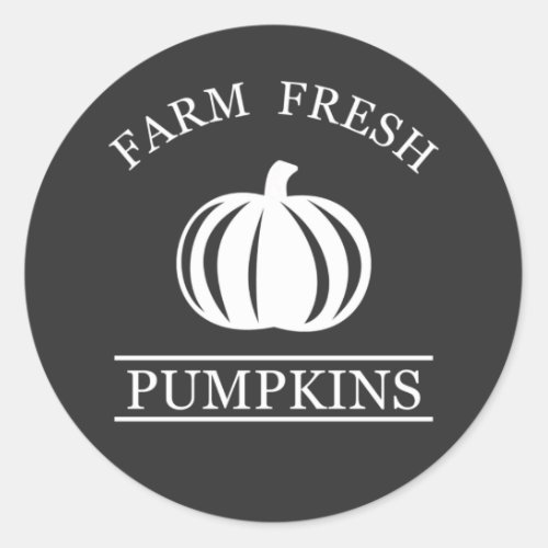 Farm fresh pumpkins classic round sticker