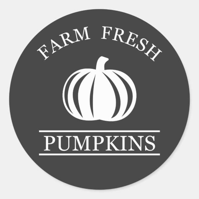 Farm fresh pumpkins fall autumn classic round sticker (Front)