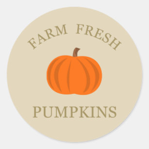Farm fresh pumpkins fall autumn classic round sticker