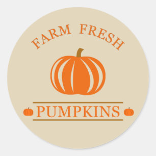 Farm fresh pumpkins fall autumn classic round sticker