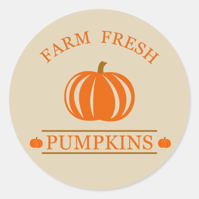 Farm fresh pumpkins fall autumn classic round sticker (Front)