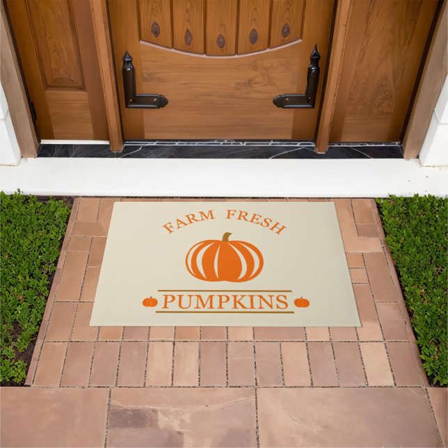 Farm fresh pumpkins fall autumn doormat (Outdoor)