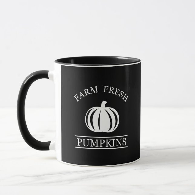 Farm fresh pumpkins fall autumn mug (Left)
