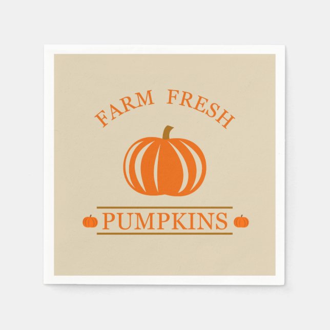 Farm fresh pumpkins fall autumn napkins (Front)