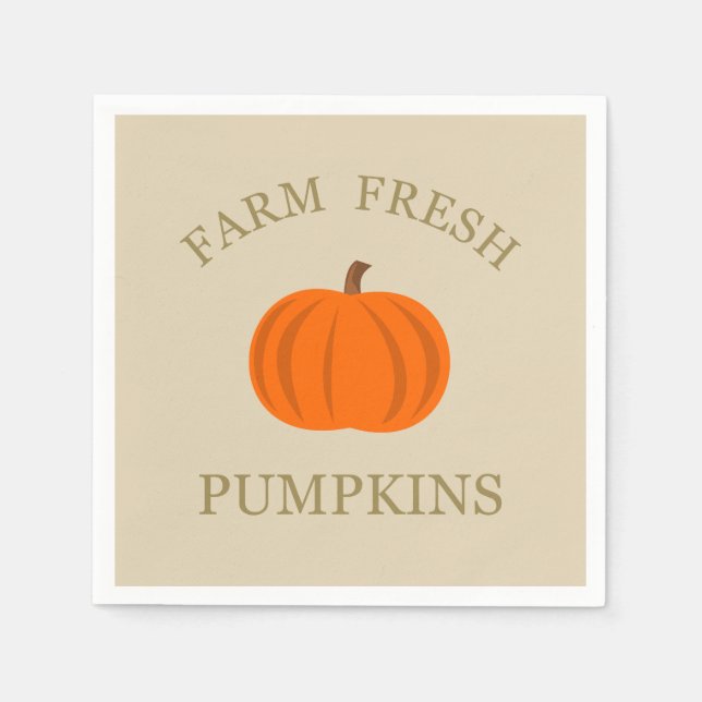 Farm fresh pumpkins fall autumn napkins (Front)