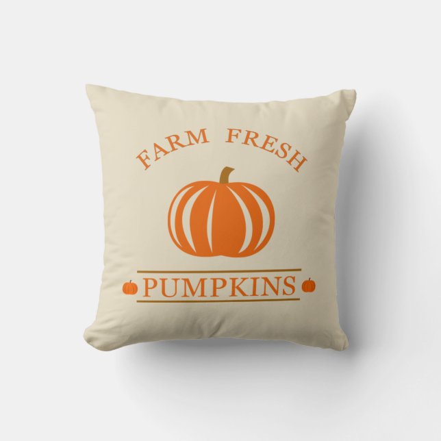 Farm fresh pumpkins fall autumn throw pillow (Front)