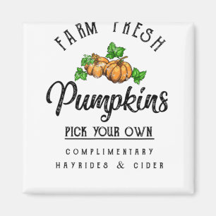 Farm Fresh Pumpkins Fall Halloween retro Magnet