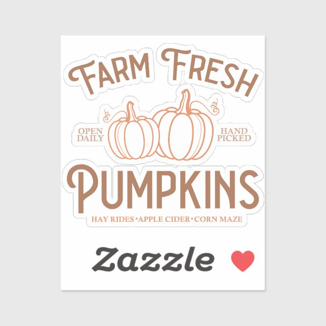 Farm Fresh Pumpkins Fall Sticker (Sheet)