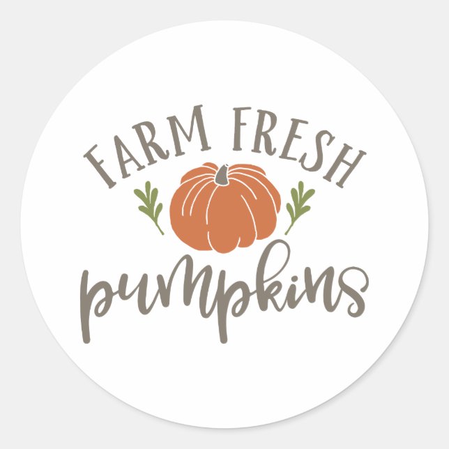 Farm Fresh Pumpkins Fall Themed Items Classic Round Sticker (Front)