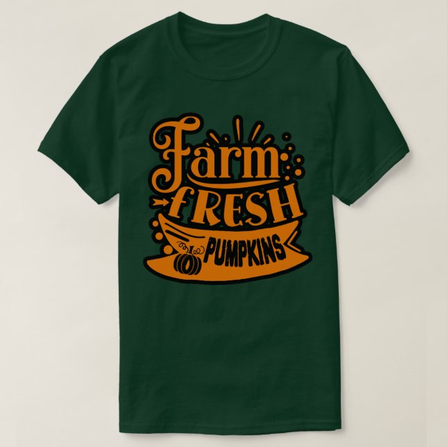FARM FRESH PUMPKINS FUNNY THANKSGIVING T-Shirt (Design Front)