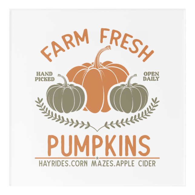 Farm Fresh Pumpkins | Hand Picked Acrylic Print (Front)
