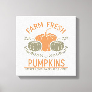 Farm Fresh Pumpkins Hand Picked Canvas Print