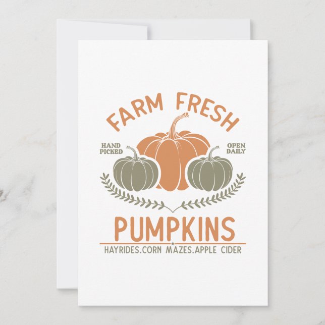 Farm Fresh Pumpkins | Hand Picked Card (Front)