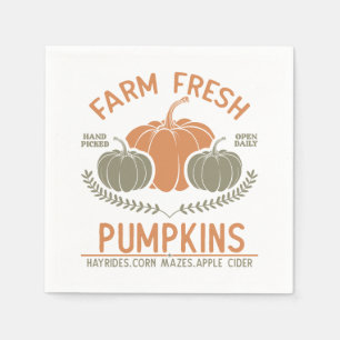 Farm Fresh Pumpkins Hand Picked Napkins