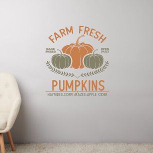 Farm Fresh Pumpkins Hand Picked Wall Decal
