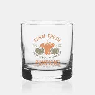 Farm Fresh Pumpkins Hand Picked Whiskey Glass