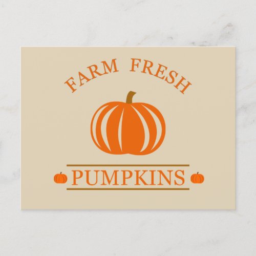 Farm fresh pumpkins holiday postcard