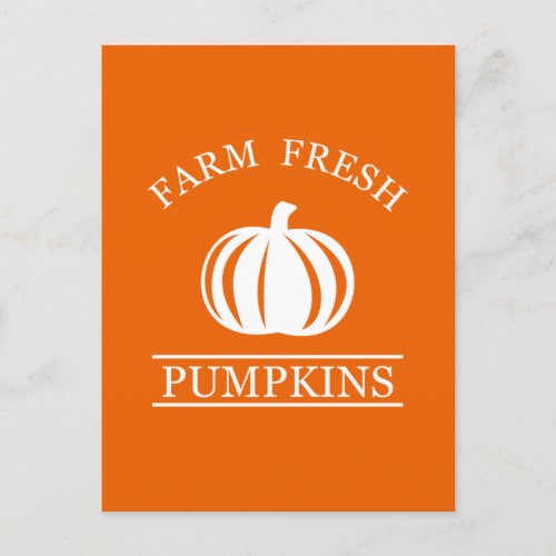Farm fresh pumpkins postcard