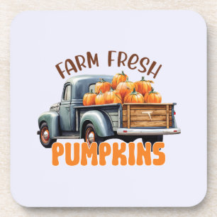 Farm Fresh Pumpkins – Rustic Truck Beverage Coaster