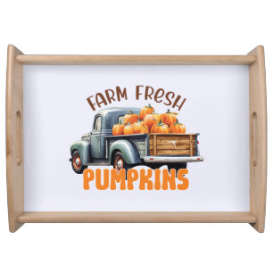 Farm Fresh Pumpkins – Rustic Truck Serving Tray