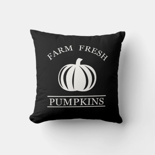Farm fresh pumpkins throw pillow