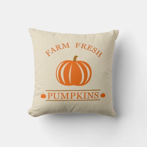 Farm fresh pumpkins throw pillow