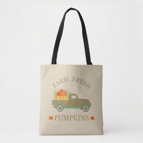 farm fresh pumpkins tote bag