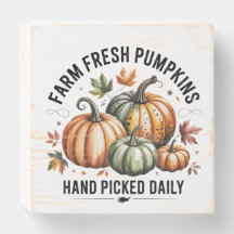 Farm Fresh Pumpkins Wooden Box Sign