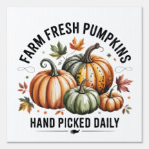 Farm Fresh Pumpkins Yard Sign