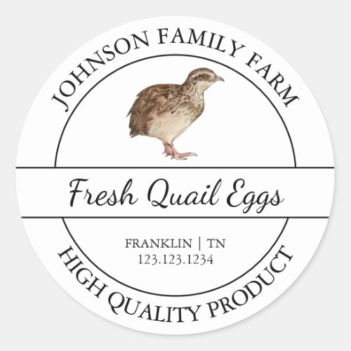 Farm Fresh Quail Egg White Label