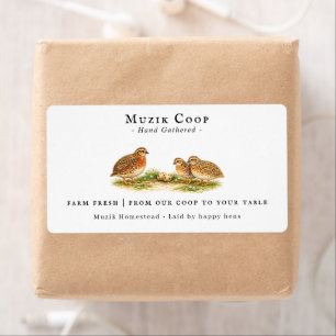 Farm Fresh Quail Eggs   Monogram Egg Carton Label