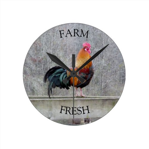 Farm Fresh Rooster Clock
