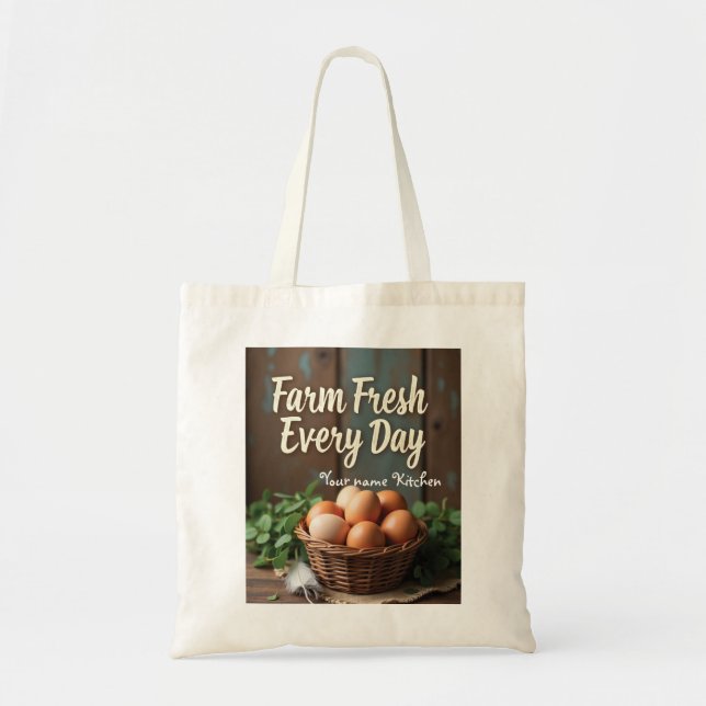 Farm Fresh Rustic Market Tote Bag (Front)