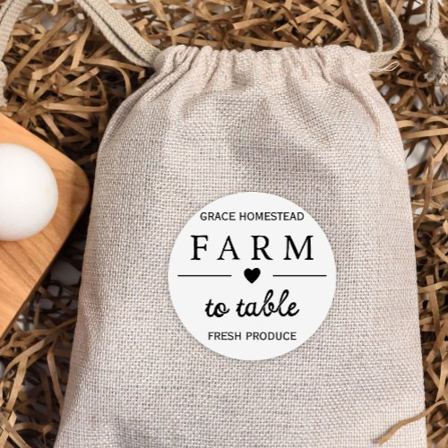 Farm Fresh Simple Add Name Farmers Market Product Classic Round Sticker