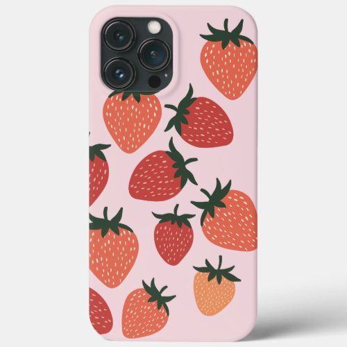 Farm_Fresh Strawberries on Pink iPhone 13 Pro Max Case