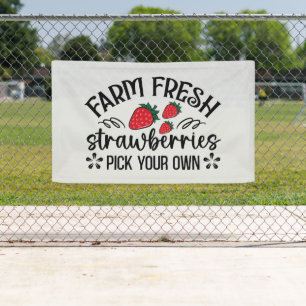 Farm fresh strawberries pick own word art banner