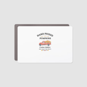FARM FRESH, THANKSGIVING, OLD RED TRUCK PUMPKIN PA CAR MAGNET