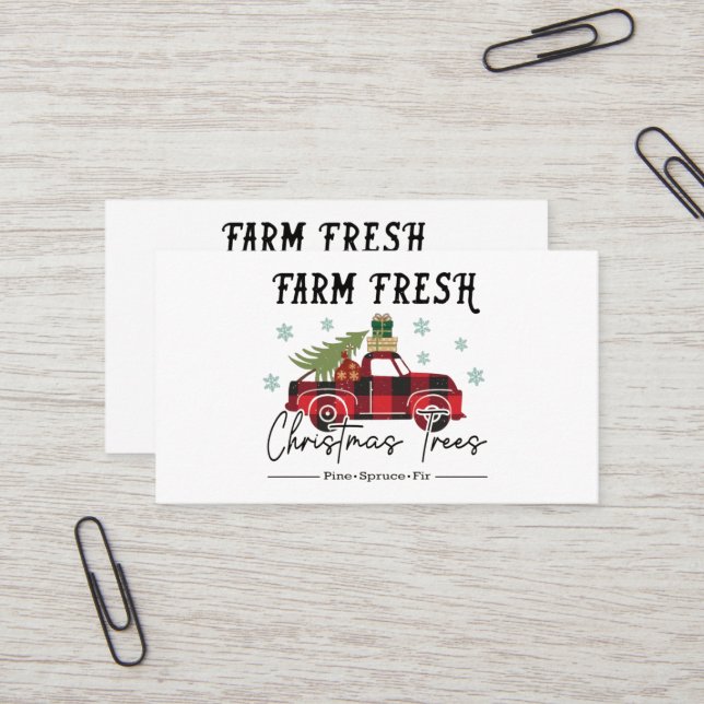 Farm Fresh Trees Christmas Business Card (Front/Back In Situ)