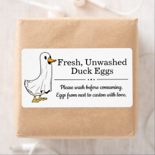 Farm Fresh Unwashed Duck Eggs Carton Label