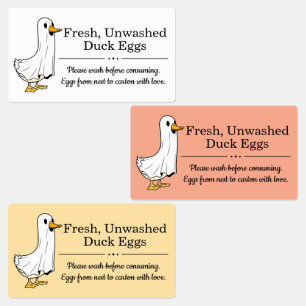 Farm Fresh Unwashed Duck Eggs Carton Labels
