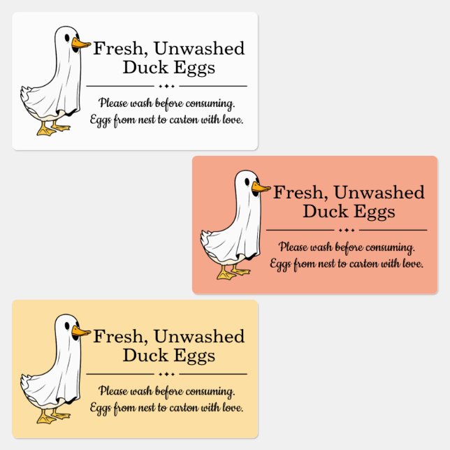 Farm Fresh Unwashed Duck Eggs Carton Labels (Group)