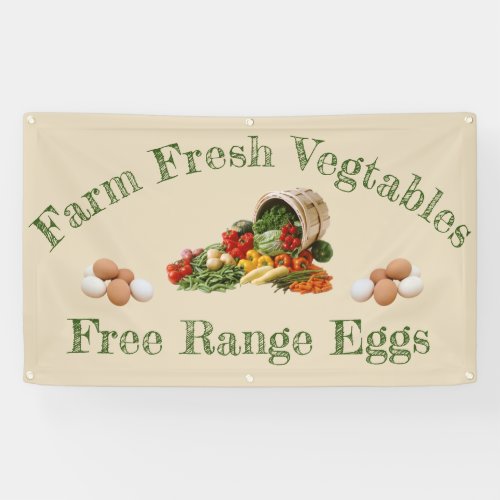 Farm Fresh Vegetable  Free Range Egg Banner