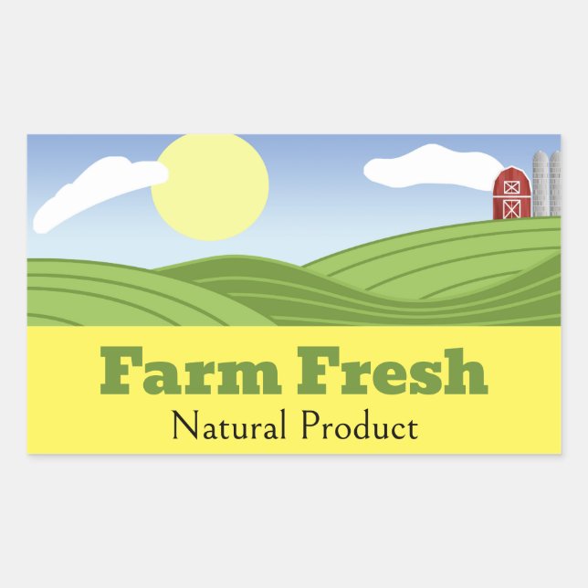 Farm Fresh Vegetables/Fruits Label Sticker (Front)