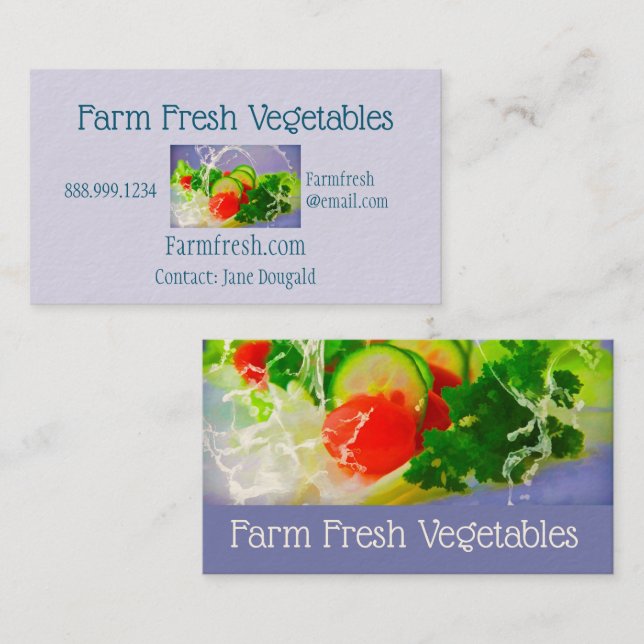 Farm Fresh Vegetables Organic Gardening Business Card (Front/Back)