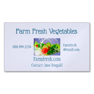 Farm Fresh Vegetables Organic Gardening Business Card Magnet