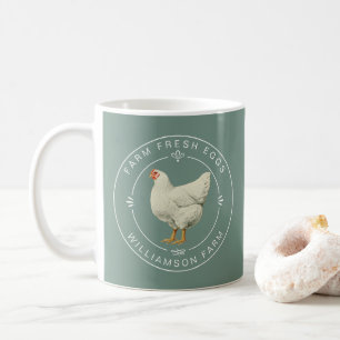 Farm Fresh Vintage Hen Eggs Carton Dusty Green Coffee Mug