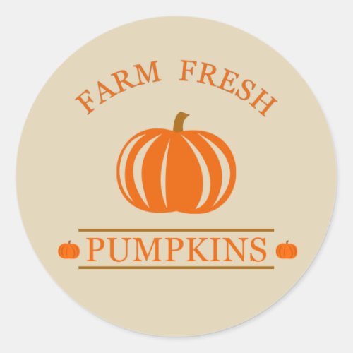 Farm fresh watercolor pumpkins fall autumn classic round sticker