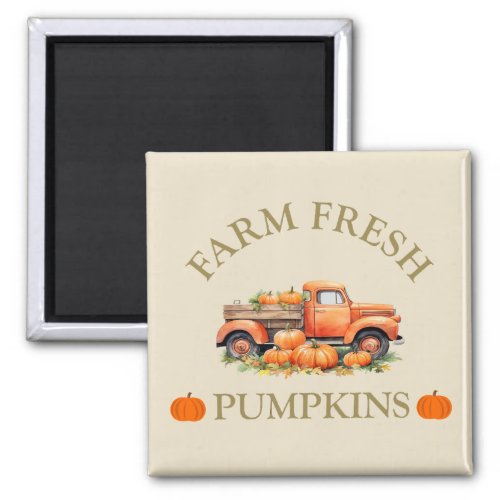 Farm fresh watercolor pumpkins fall autumn magnet